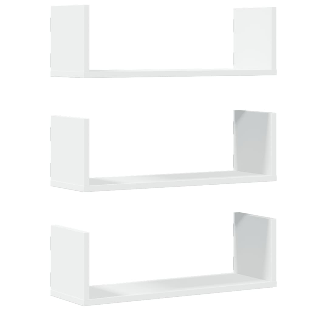 Wall Shelves 3 pcs White 58x18x18 cm Engineered Wood