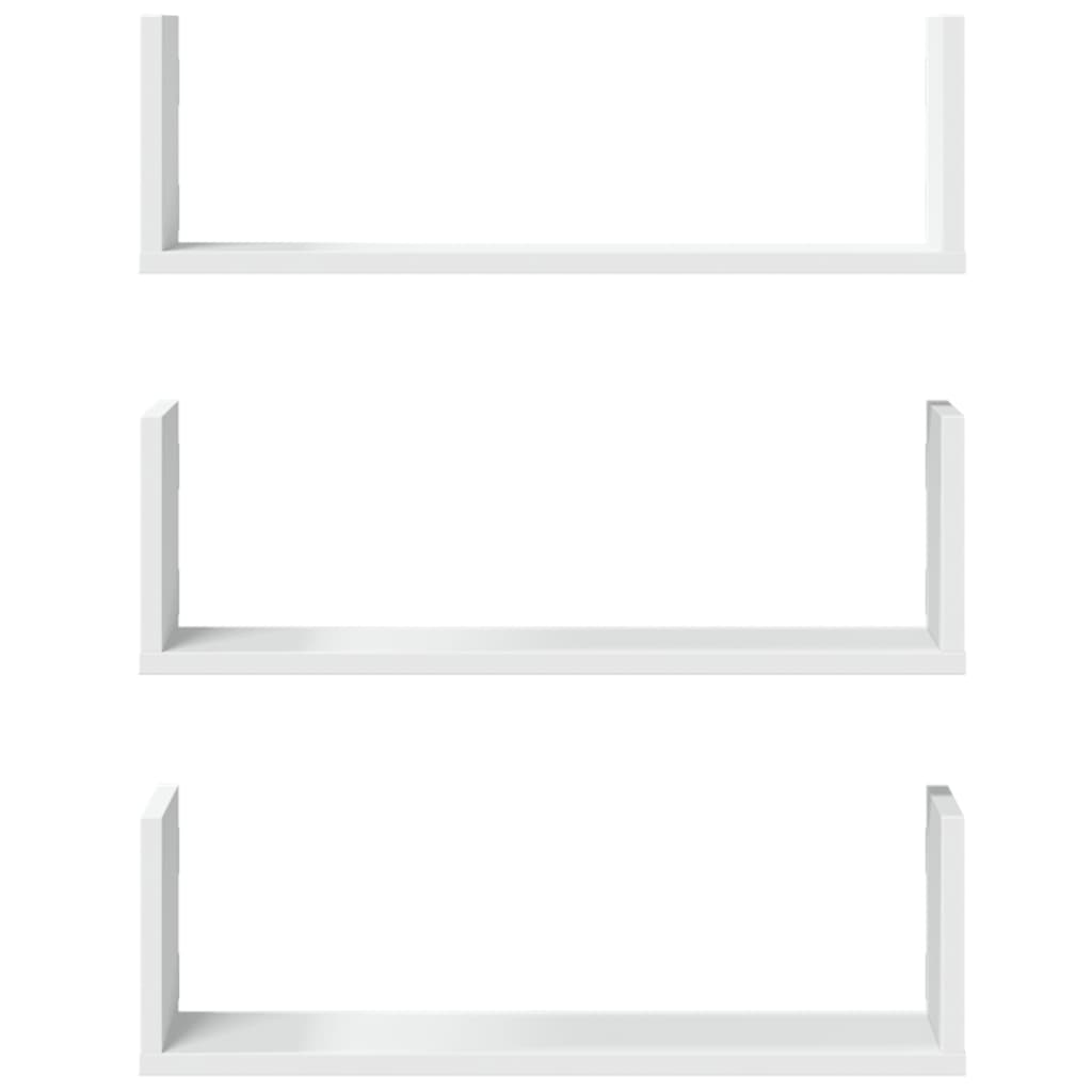 Wall Shelves 3 pcs White 58x18x18 cm Engineered Wood