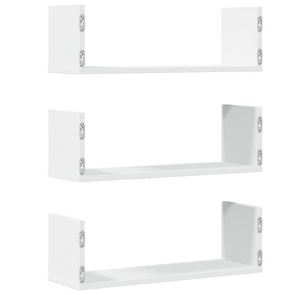 Wall Shelves 3 pcs White 58x18x18 cm Engineered Wood