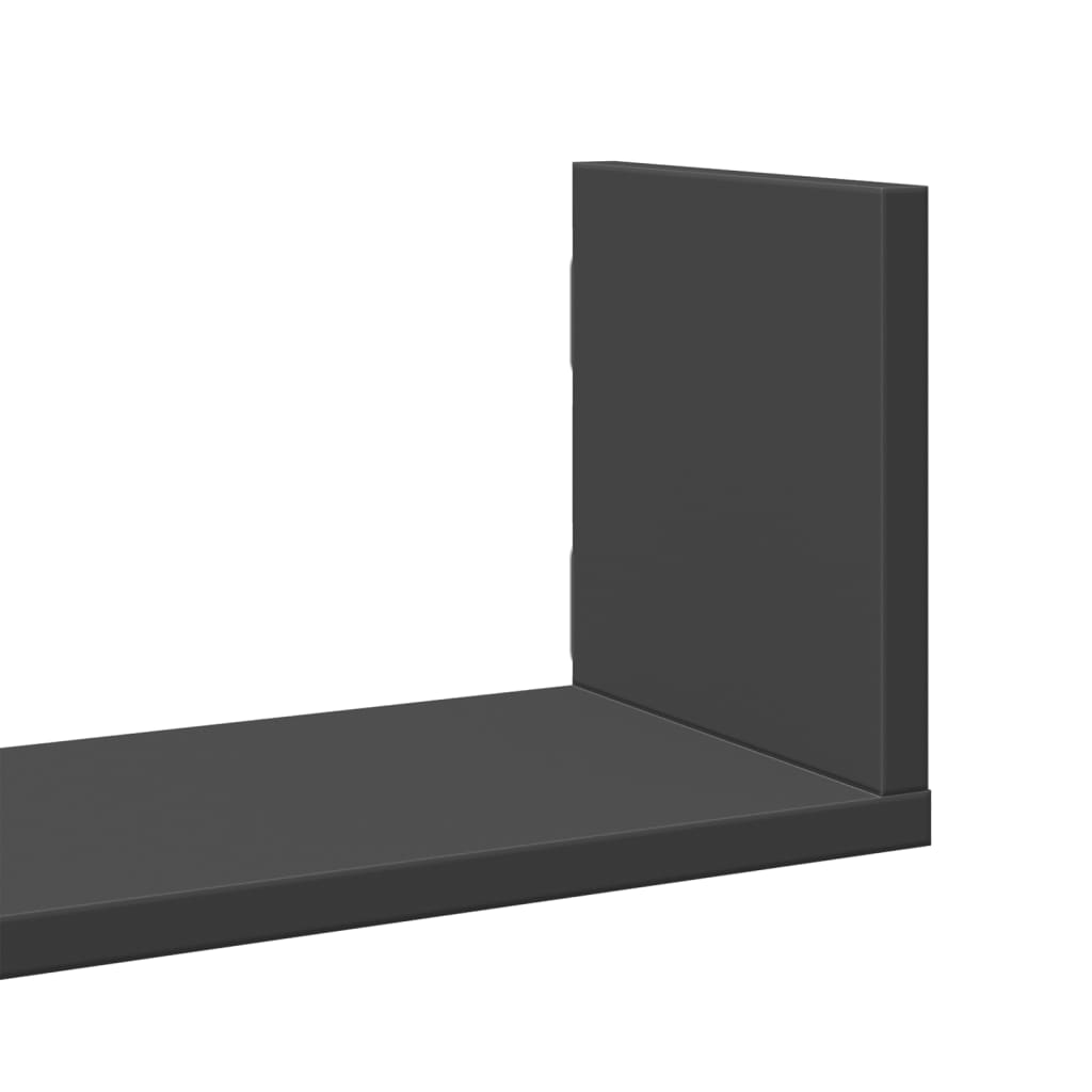 Wall Shelves 3 pcs Black 58x18x18 cm Engineered Wood