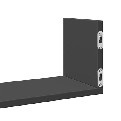 Wall Shelves 3 pcs Black 58x18x18 cm Engineered Wood