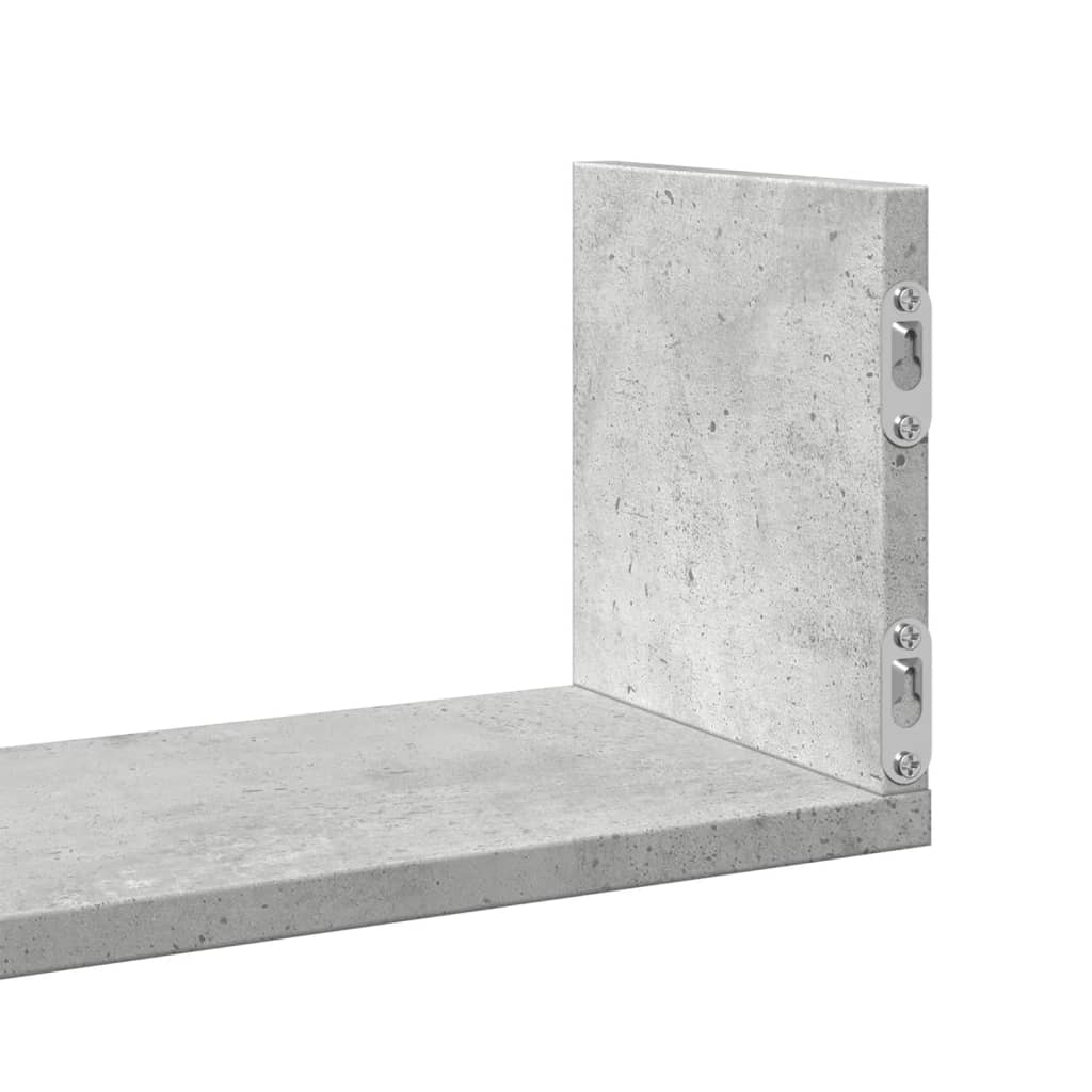 Wall Shelves 3 pcs Concrete Grey 58x18x18 cm Engineered Wood