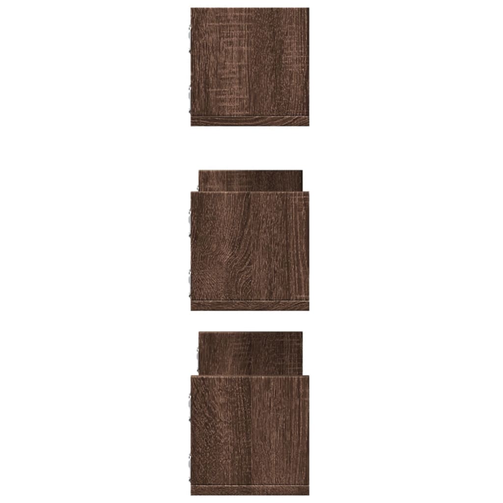 Wall Shelves 3 pcs Brown Oak 58x18x18 cm Engineered Wood