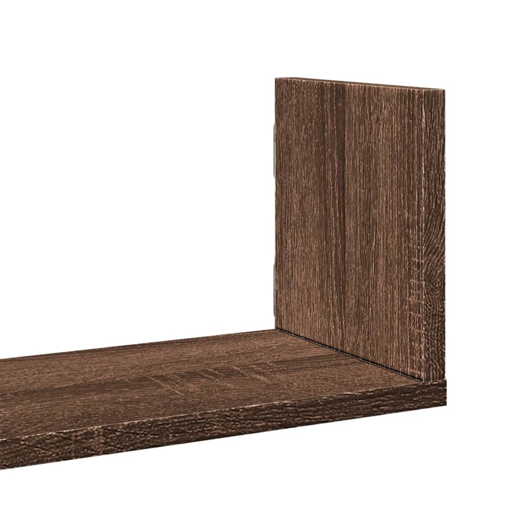 Wall Shelves 3 pcs Brown Oak 58x18x18 cm Engineered Wood