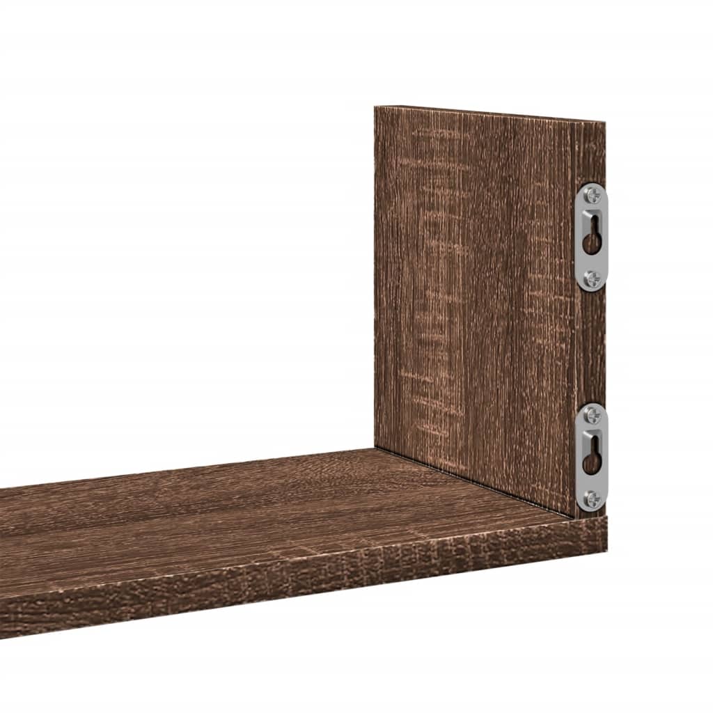 Wall Shelves 3 pcs Brown Oak 58x18x18 cm Engineered Wood