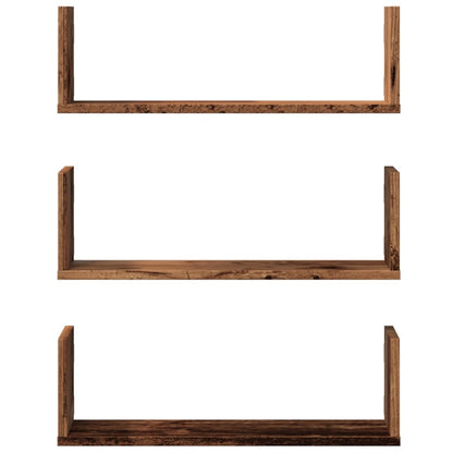 Wall Shelves 3 pcs Old Wood 58x18x18 cm Engineered Wood