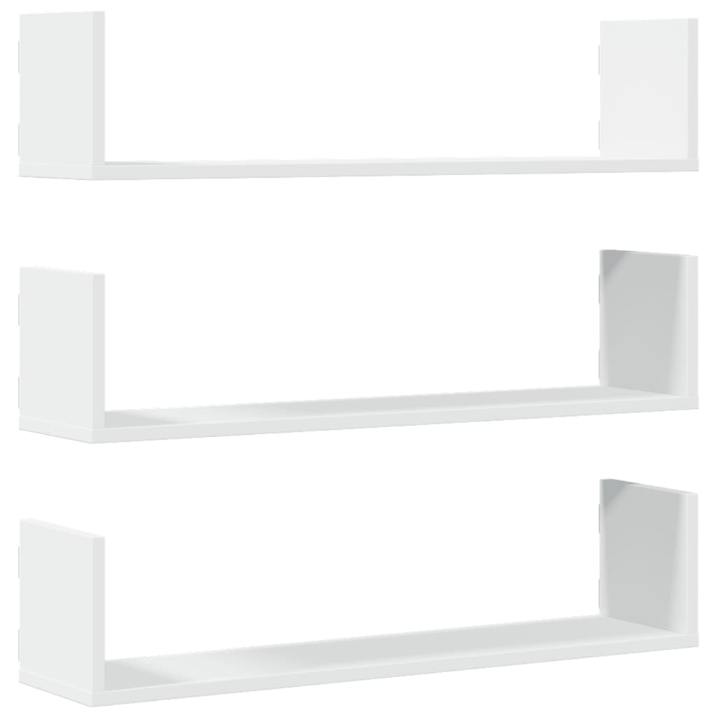 Wall Shelves 3 pcs White 80x18x18 cm Engineered Wood