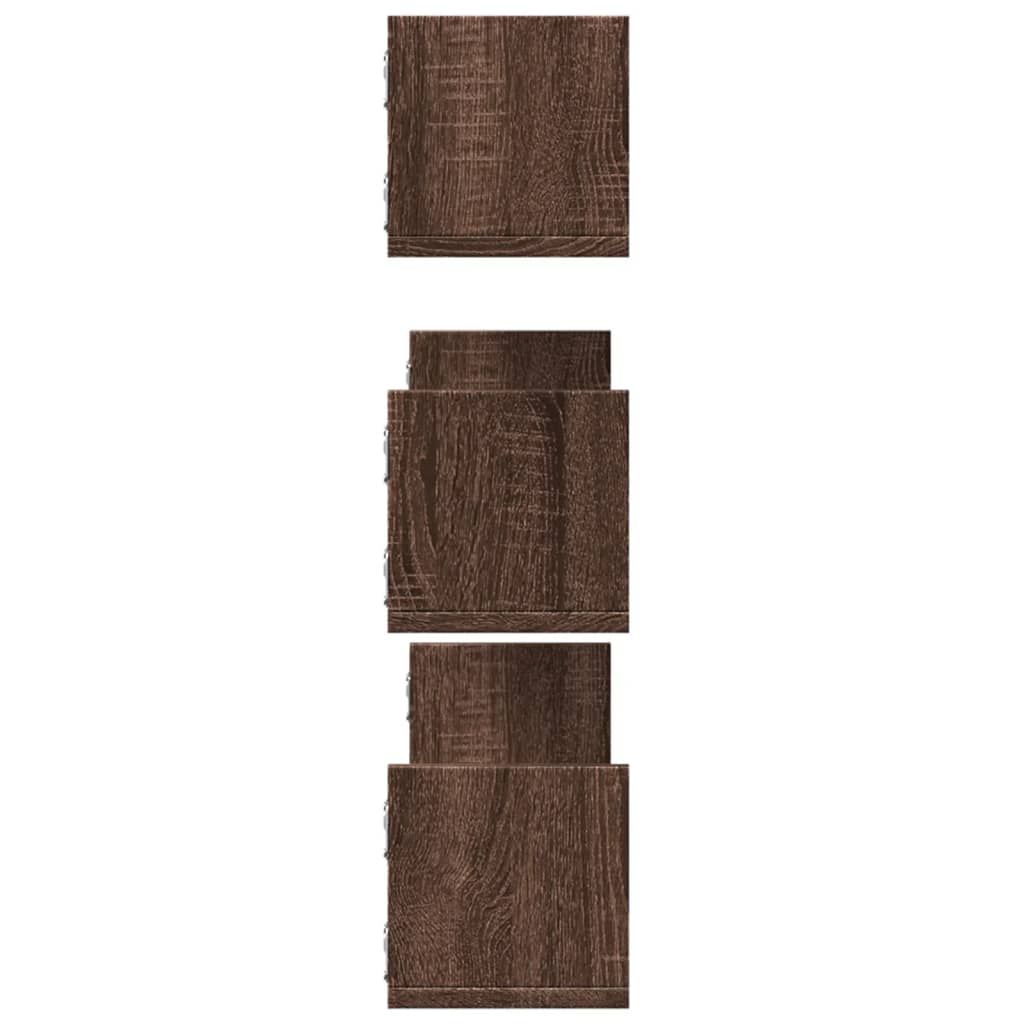 Wall Shelves 3 pcs Brown Oak 80x18x18 cm Engineered Wood