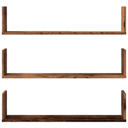 Wall Shelves 3 pcs Old Wood 80x18x18 cm Engineered Wood