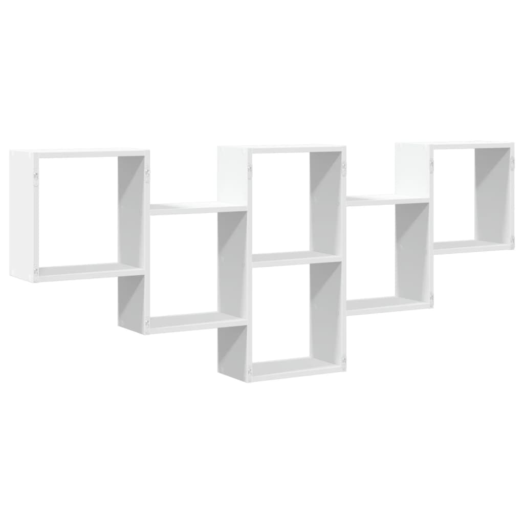 Wall Shelf White 159x18x66 cm Engineered Wood