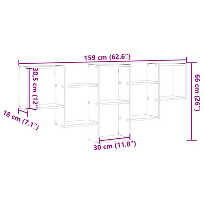 Wall Shelf White 159x18x66 cm Engineered Wood