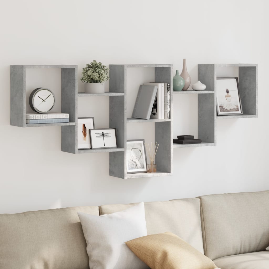 Wall Shelf Concrete Grey 159x18x66 cm Engineered Wood