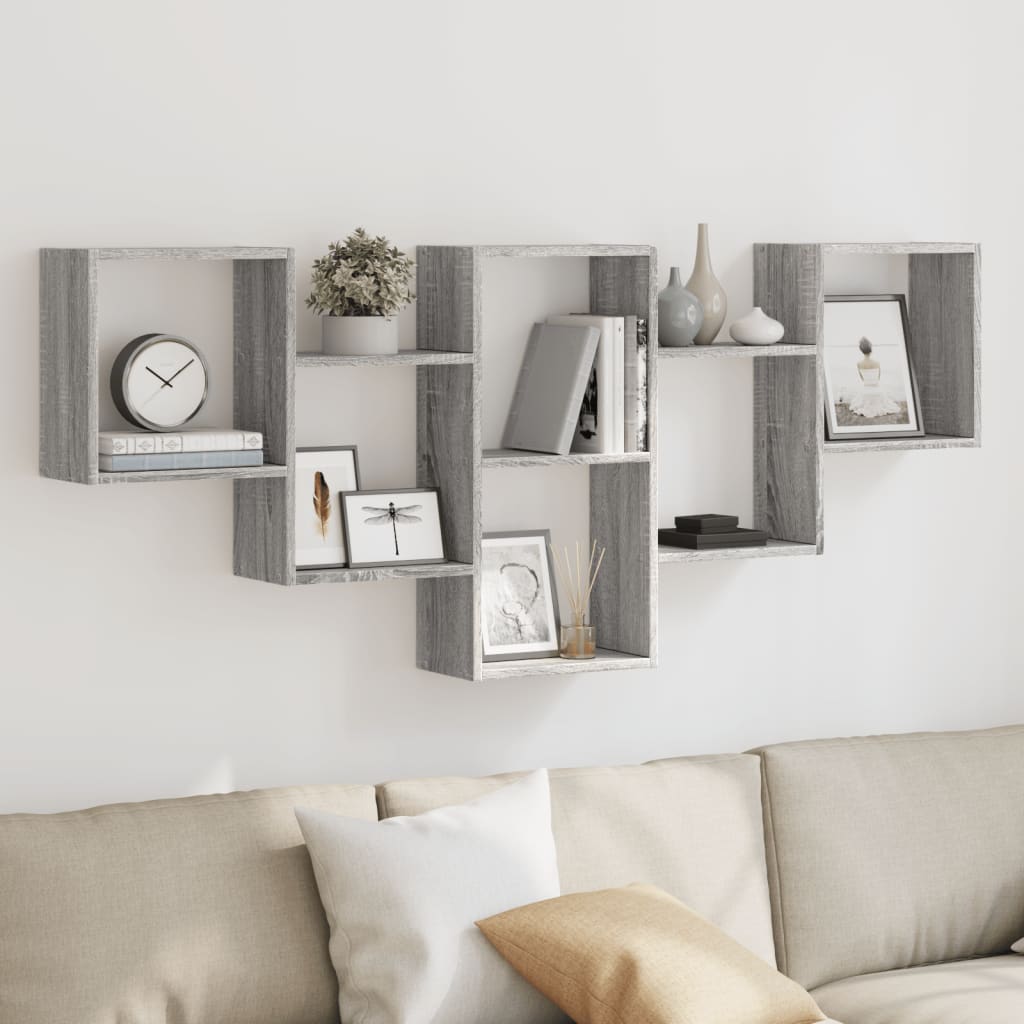 Wall Shelf Grey Sonoma 159x18x66 cm Engineered Wood