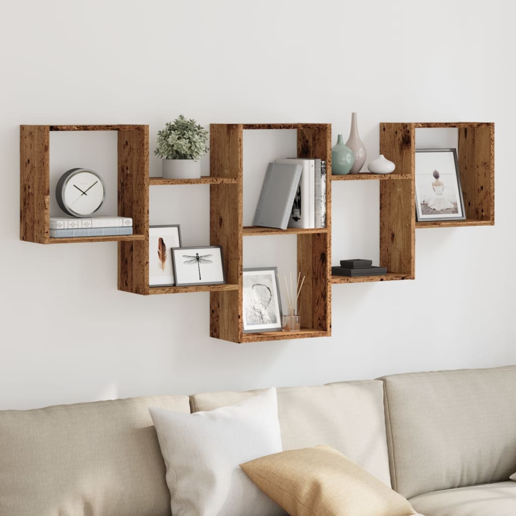 Wall Shelf Old Wood 159x18x66 cm Engineered Wood