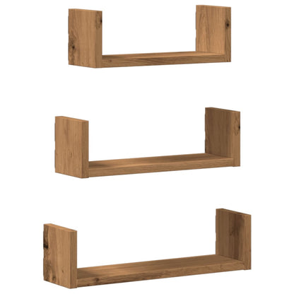 Wall Shelf 3 pcs Artisian Oak Engineered Wood