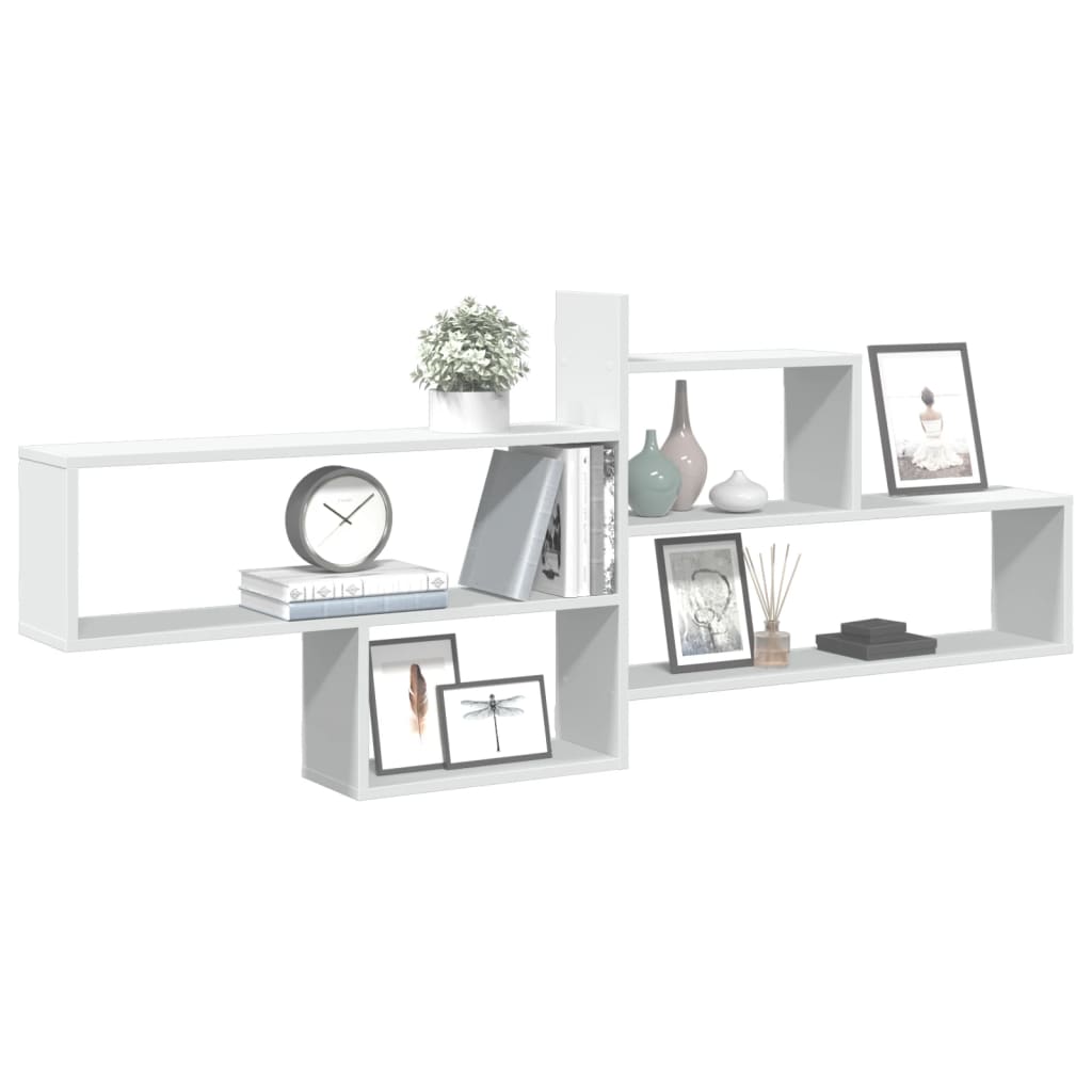 Wall Shelf White 167.5x18x68 cm Engineered Wood