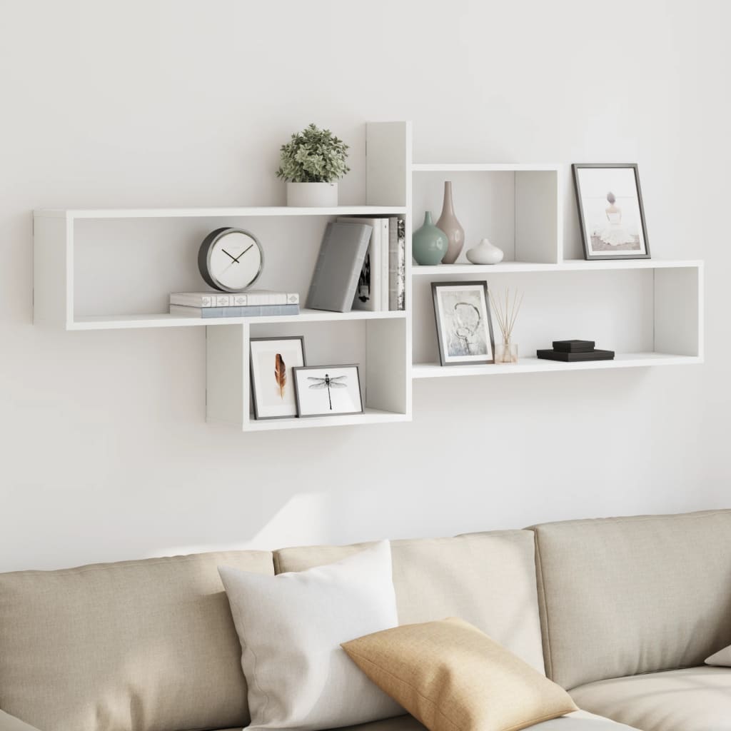 Wall Shelf White 167.5x18x68 cm Engineered Wood