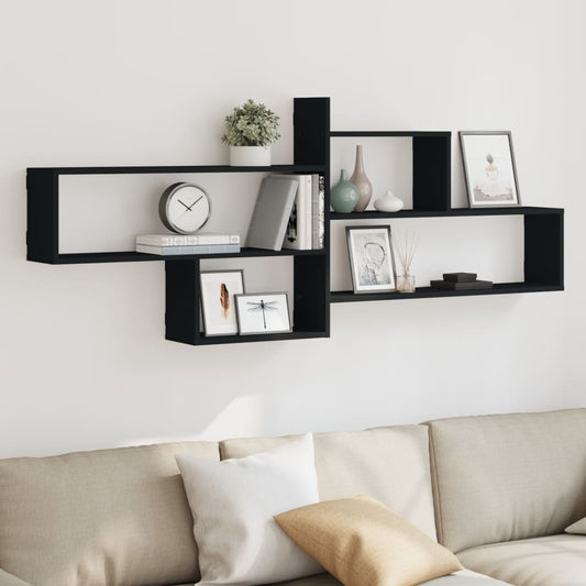 Wall Shelf Black 167.5x18x68 cm Engineered Wood