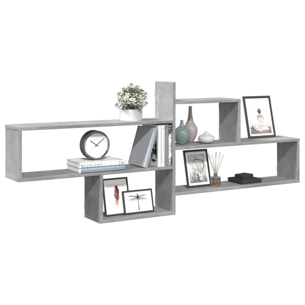 Wall Shelf Concrete Grey 167.5x18x68 cm Engineered Wood