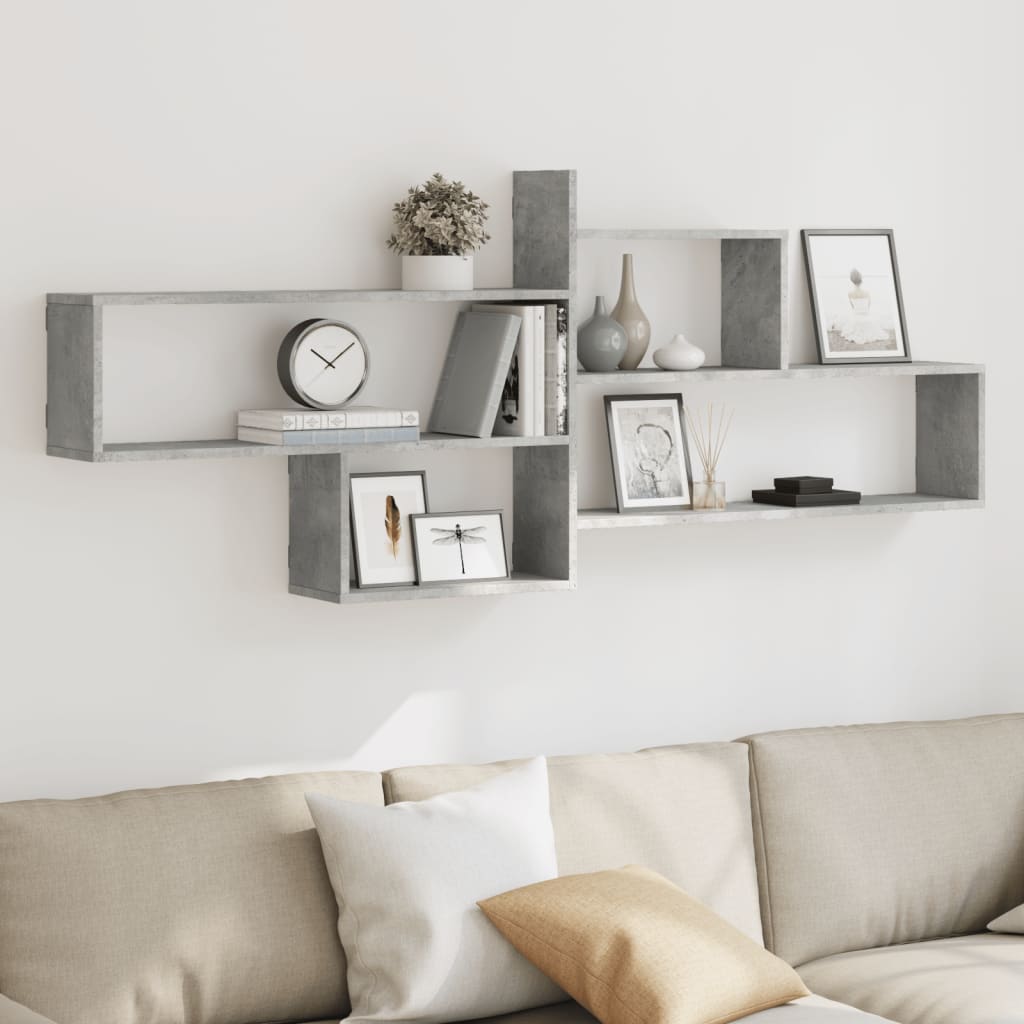 Wall Shelf Concrete Grey 167.5x18x68 cm Engineered Wood