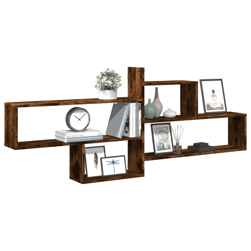 Wall Shelf Smoked Oak 167.5x18x68 cm Engineered Wood