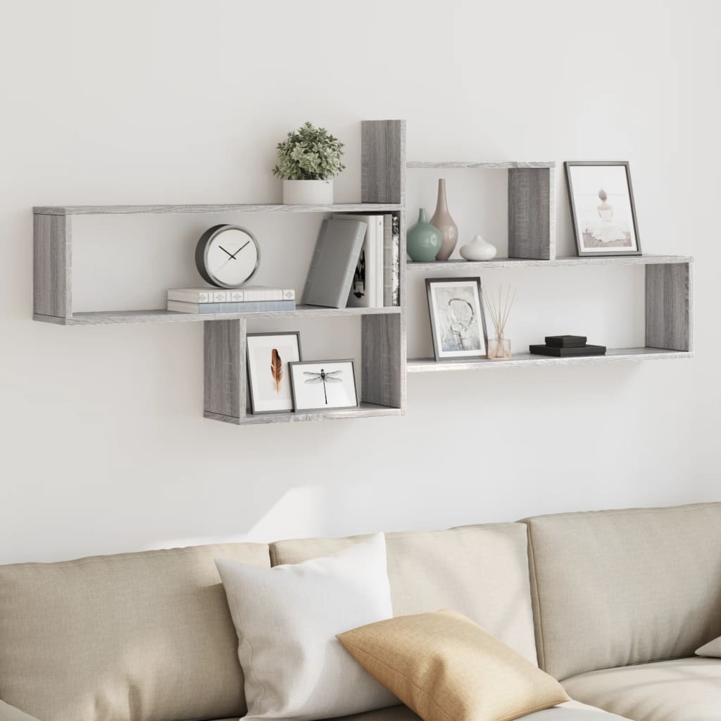 Wall Shelf Grey Sonoma 167.5x18x68 cm Engineered Wood