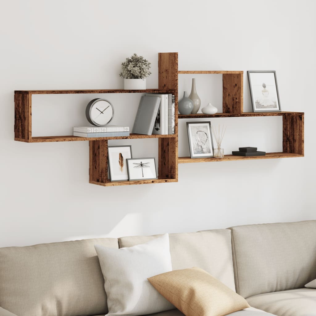 Wall Shelf Old Wood 167.5x18x68 cm Engineered Wood