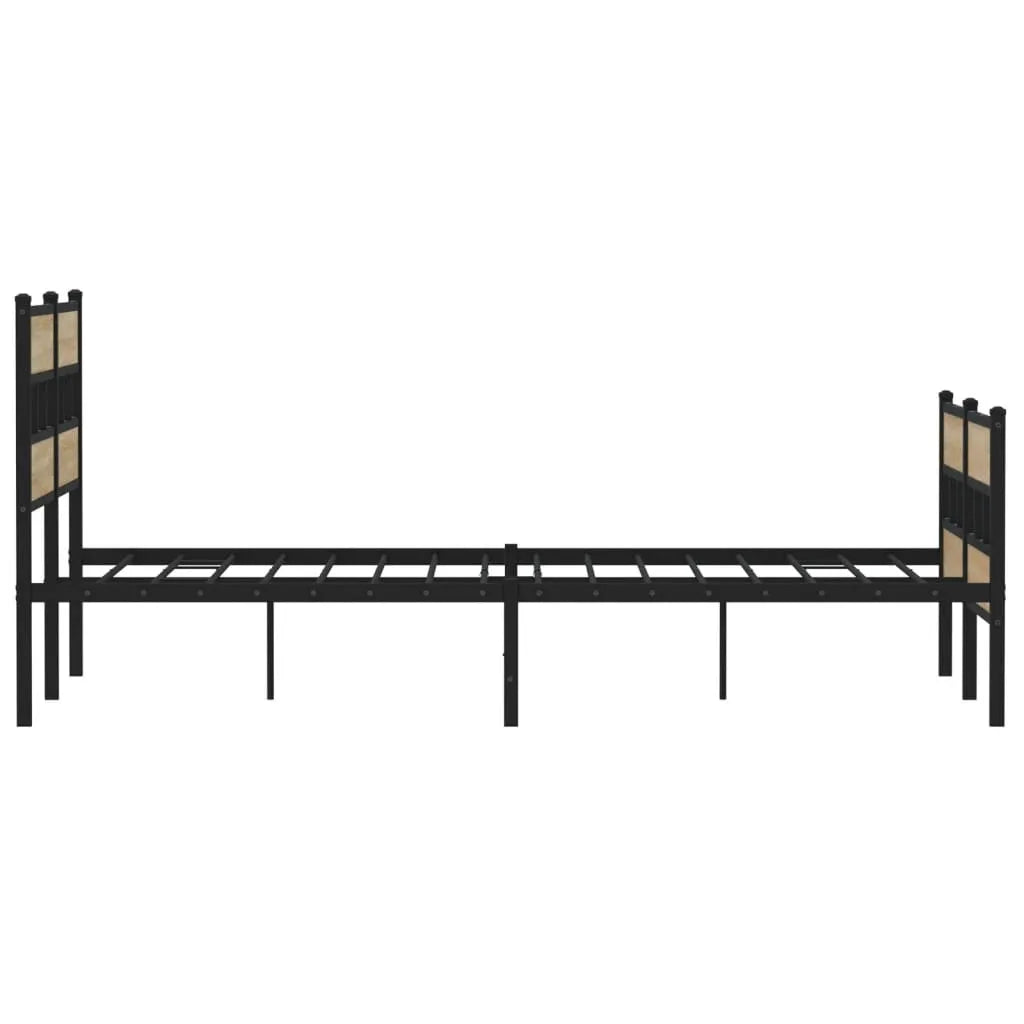 Metal Bed Frame without Mattress Sonoma Oak 150x200 cm King Size