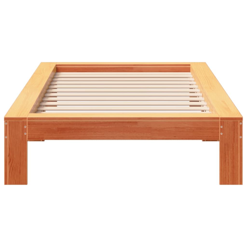 Bed Frame without Mattress Wax Brown 90x190 cm Single Solid Wood Pine