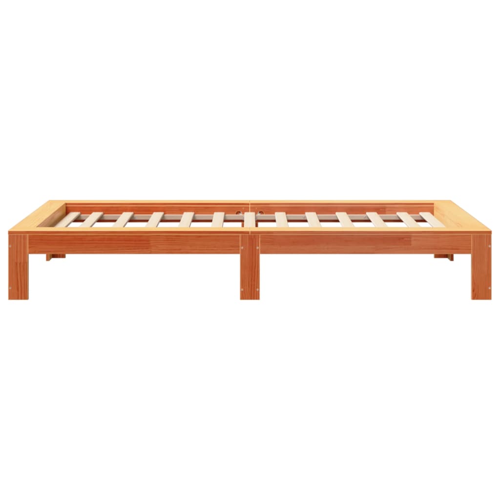 Bed Frame without Mattress Wax Brown 90x190 cm Single Solid Wood Pine