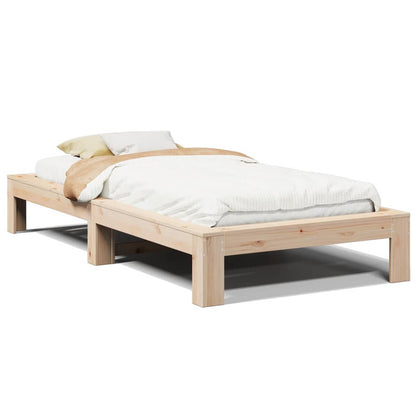 Bed Frame without Mattress 75x190 cm Small Single Solid Wood Pine