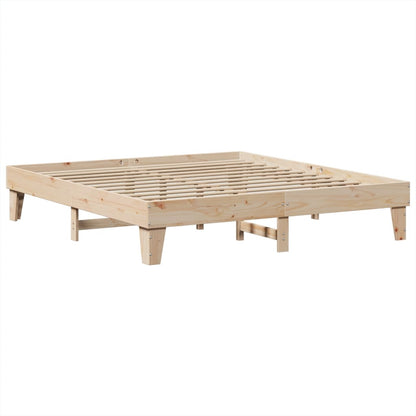 Bed Frame without Mattress 200x200 cm Solid Wood Pine