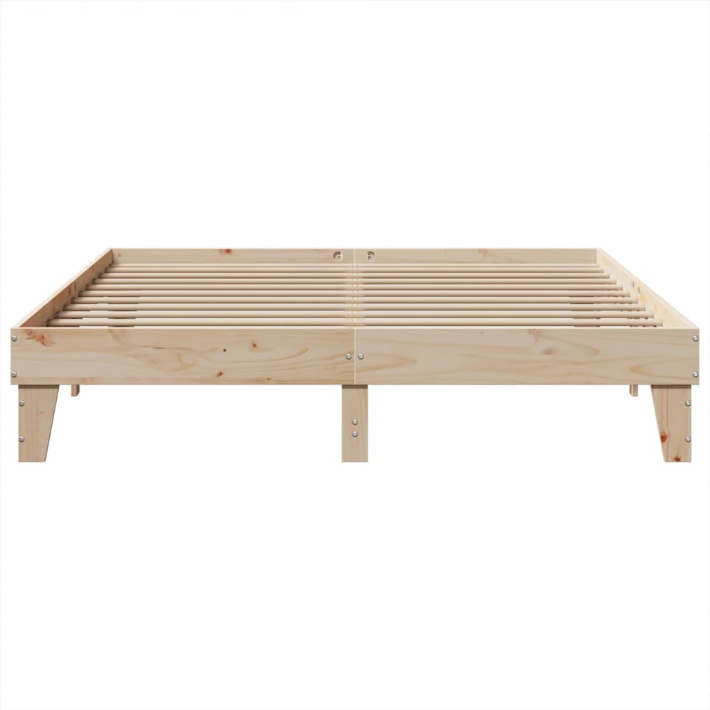 Bed Frame without Mattress 200x200 cm Solid Wood Pine