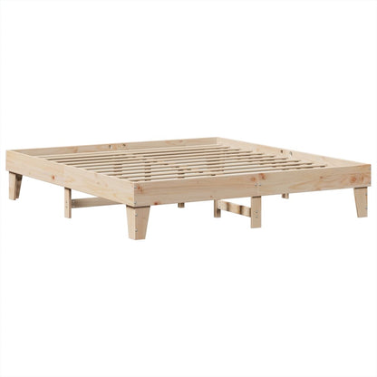 Bed Frame without Mattress 200x200 cm Solid Wood Pine