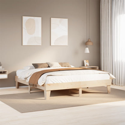 Bed Frame without Mattress 200x200 cm Solid Wood Pine