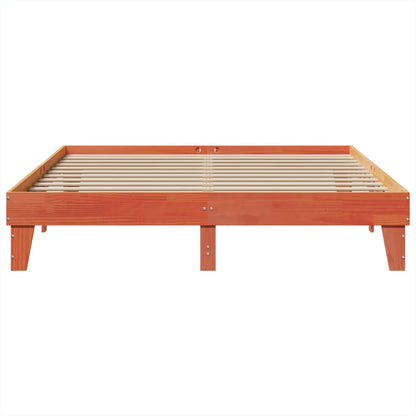 Bed Frame without Mattress Wax Brown 200x200 cm Solid Wood Pine