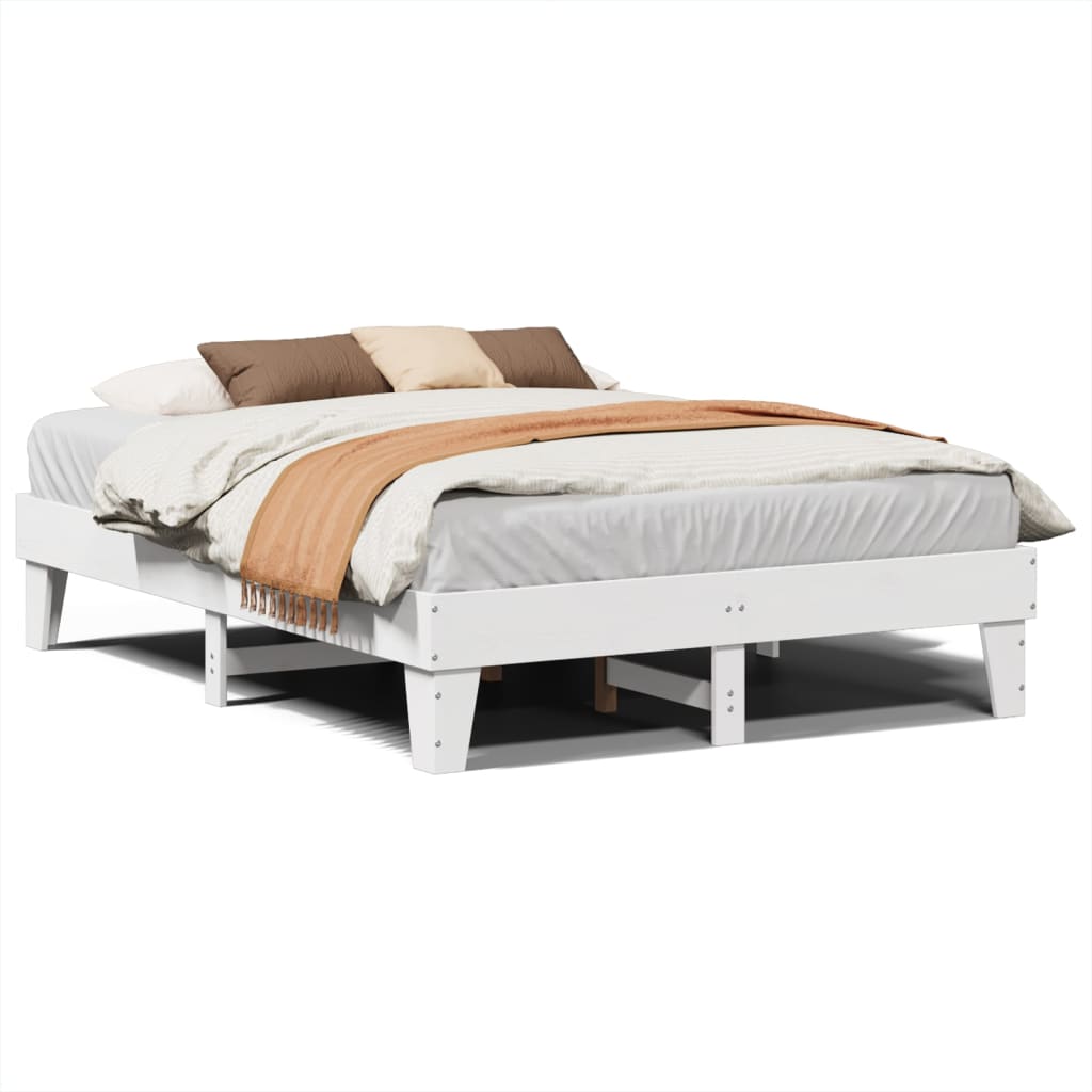 Bed Frame without Mattress White 160x200 cm Solid Wood Pine