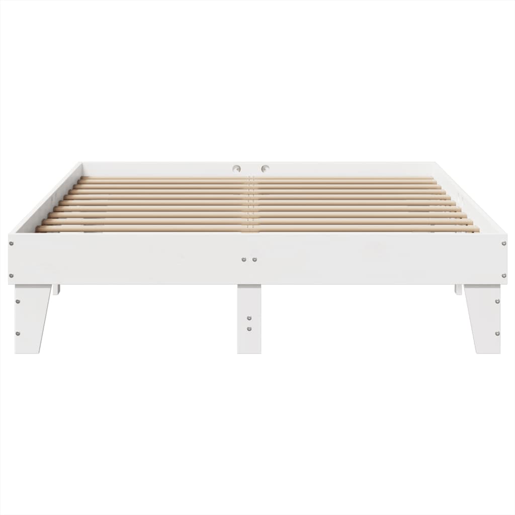 Bed Frame without Mattress White 160x200 cm Solid Wood Pine