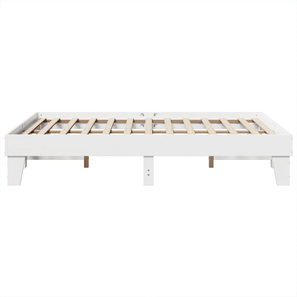 Bed Frame without Mattress White 160x200 cm Solid Wood Pine