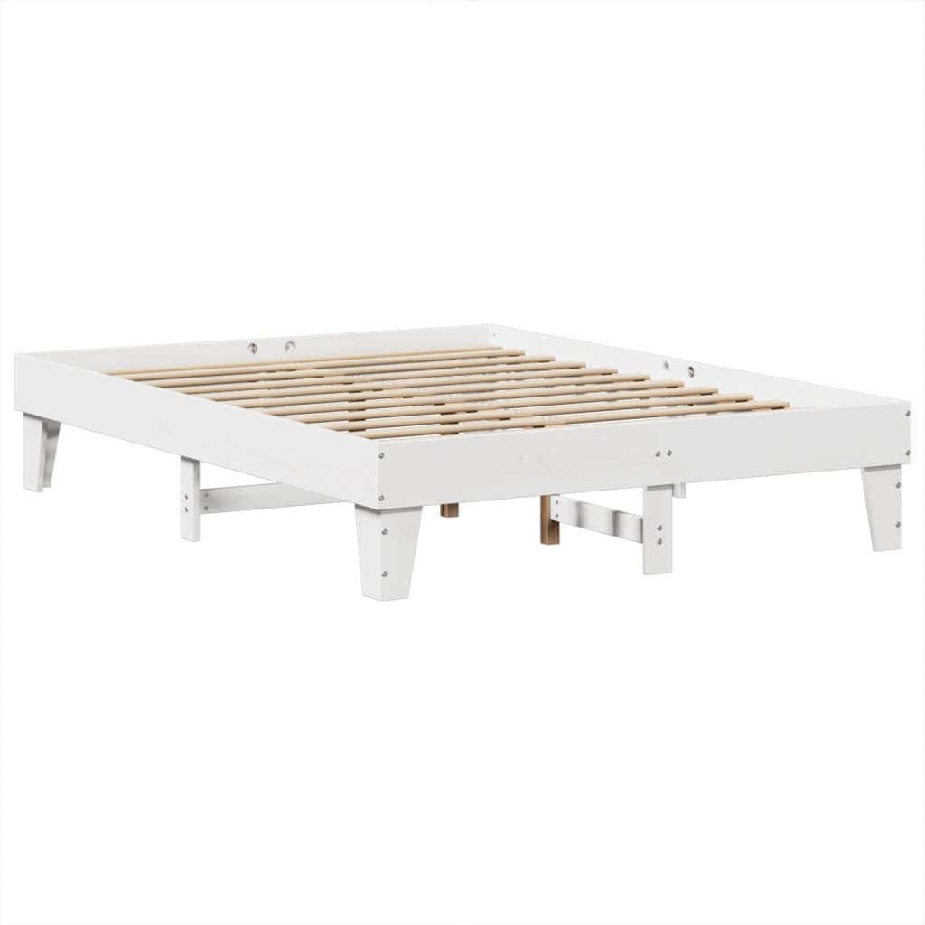 Bed Frame without Mattress White 160x200 cm Solid Wood Pine