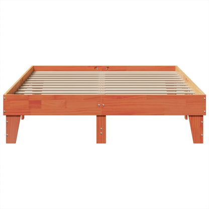 Bed Frame without Mattress Wax Brown 160x200 cm Solid Wood Pine