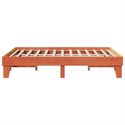 Bed Frame without Mattress Wax Brown 160x200 cm Solid Wood Pine