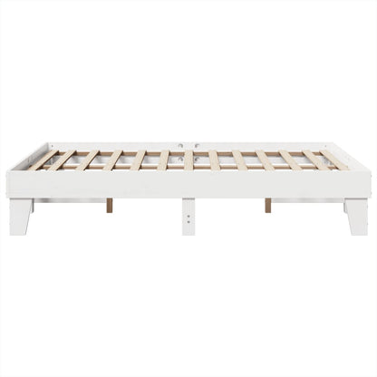 Bed Frame without Mattress White 150x200 cm King Size Solid Wood Pine