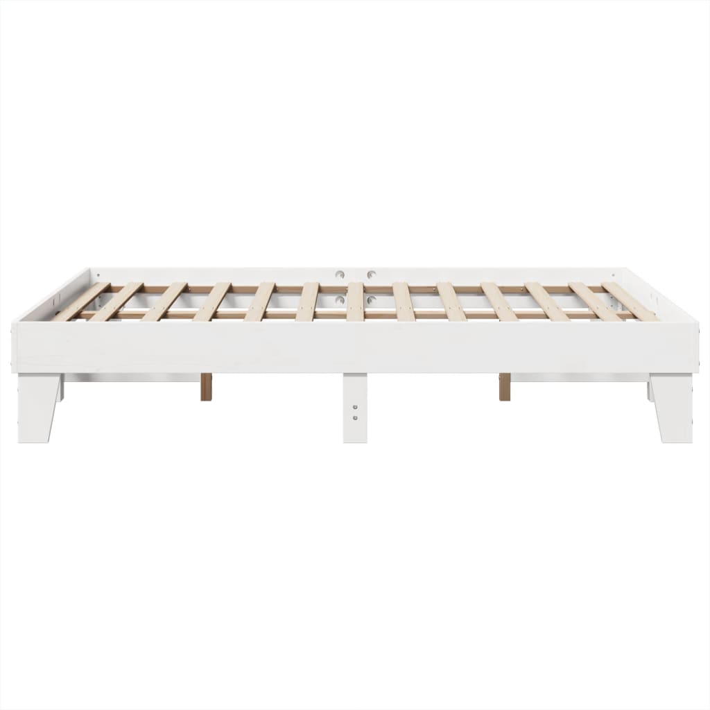 Bed Frame without Mattress White 140x200 cm Solid Wood Pine