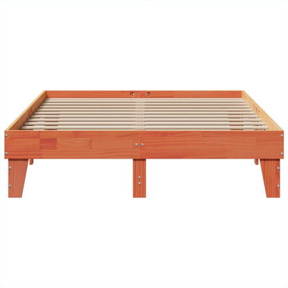 Bed Frame without Mattress Wax Brown 140x200 cm Solid Wood Pine