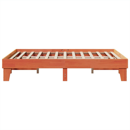 Bed Frame without Mattress Wax Brown 140x200 cm Solid Wood Pine