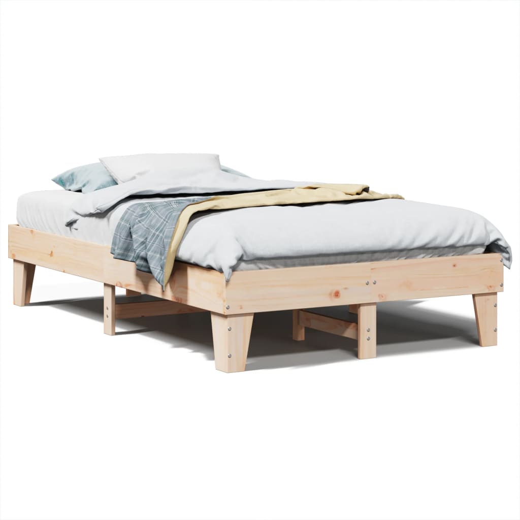 Bed Frame without Mattress 120x200 cm Solid Wood Pine