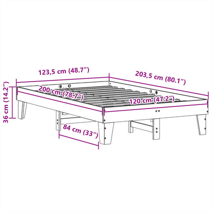 Bed Frame without Mattress 120x200 cm Solid Wood Pine