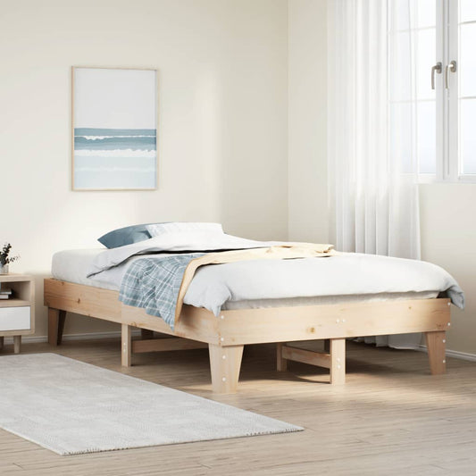 Bed Frame without Mattress 120x200 cm Solid Wood Pine