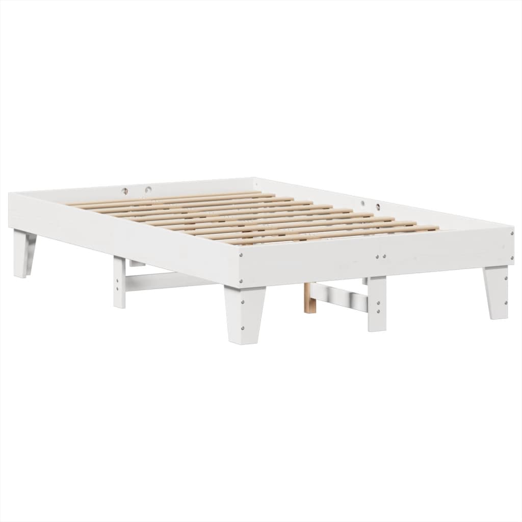 Bed Frame without Mattress White 120x200 cm Solid Wood Pine